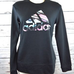Adidas Black Cotton Blend Pullover Sweater